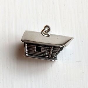 Vintage Silver Chalet Charm Cottage Pendant